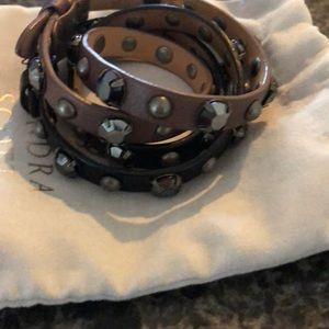 Leather studded wrap bracelets